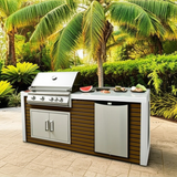 The Classic Shiplap 7.5 Ft with 32" Grill, Refrigerator & Waterfall Edge