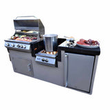 The Ibiza Grill Island Package 7.5 Ft with 32" Grill, Power Burner & Refrigerator