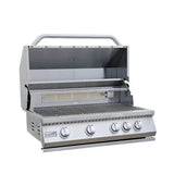 The Bali Grill Island 7.5 Ft with 32" 4-Burner Grill, Side Burner & Backsplash