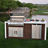 The Classic Shiplap 7.5 Ft with 32" Grill, Refrigerator & Waterfall Edge