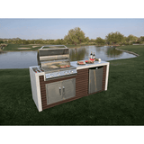 The Classic Shiplap 7.5 Ft with 32" Grill, Refrigerator & Waterfall Edge