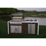 The Classic Shiplap 7.5 Ft with 32" Grill, Refrigerator & Waterfall Edge