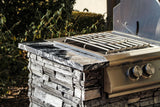 The Executive L-shaped Bar Island 8 Ft with 32" Blaze Grill, Power Burner, Refrigerator & Granite Countertop