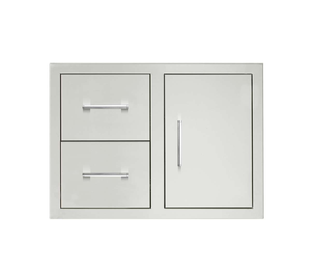 The Legacy Compact 6 Ft Island with 32" TrueFlame Grill, Refrigerator and Drawer Combo & Granite Countertop