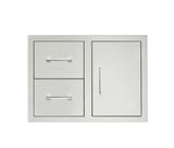 The Legacy Compact 6 Ft Island with 32" TrueFlame Grill, Refrigerator and Drawer Combo & Granite Countertop