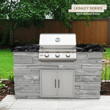 The Legacy Express 5 Ft Island with 25" Blaze LBM Grill & Granite Countertop