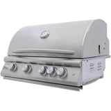 Blaze LTE+ Marine Grade 32-Inch 4-Burner Built-In Grill w/ Lift-Assist Hood & Rear Infrared Burner