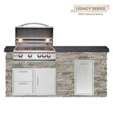 The Legacy Classic 6 Ft Island with 32" Blaze LTE Grill, Drawer Combo, Trash Bin & Granite Countertop