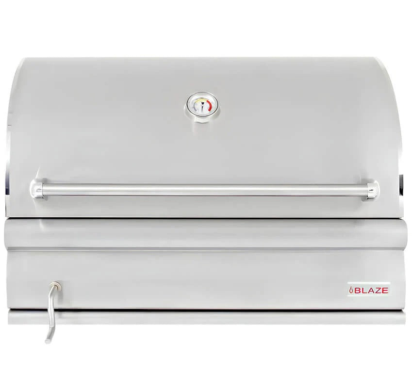 Blaze 32-Inch Stainless Steel Charcoal Grill with Adjustable Charcoal Tray