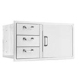 GTG Pro 39-Inch Stainless Steel Access Door & Triple Drawer Combo