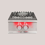 The Parkview 8 Ft Island with 32" TrueFlame Grill, 30" TrueFlame Griddle, Double Drawer Combo & Granite Countertop