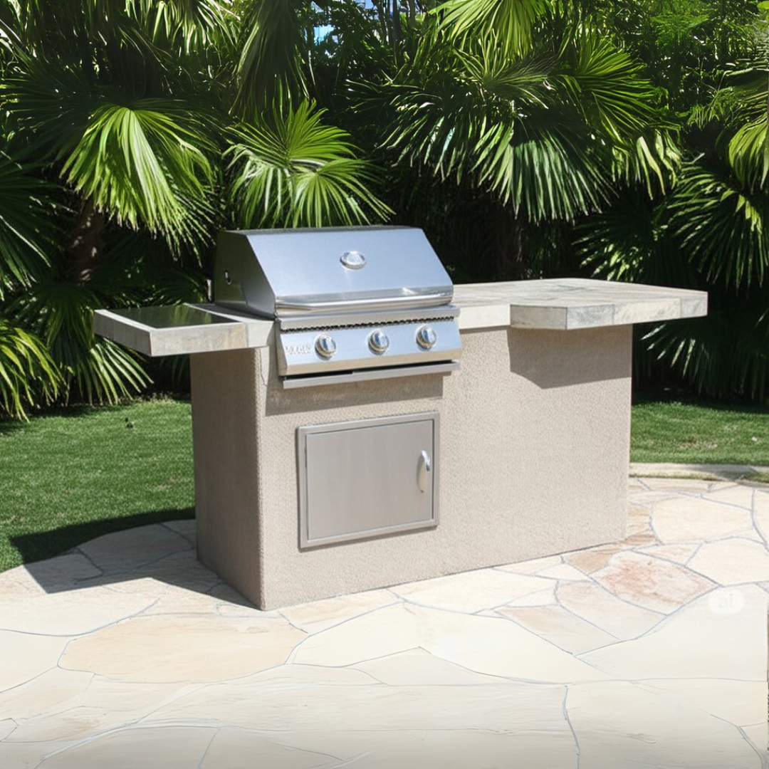 The Mini Maui 6 Ft Grill Island with 26" Grill & Square Bar