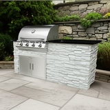The Rockwell Terrace 6 Ft Island with 32" Blaze Grill & Granite Countertop