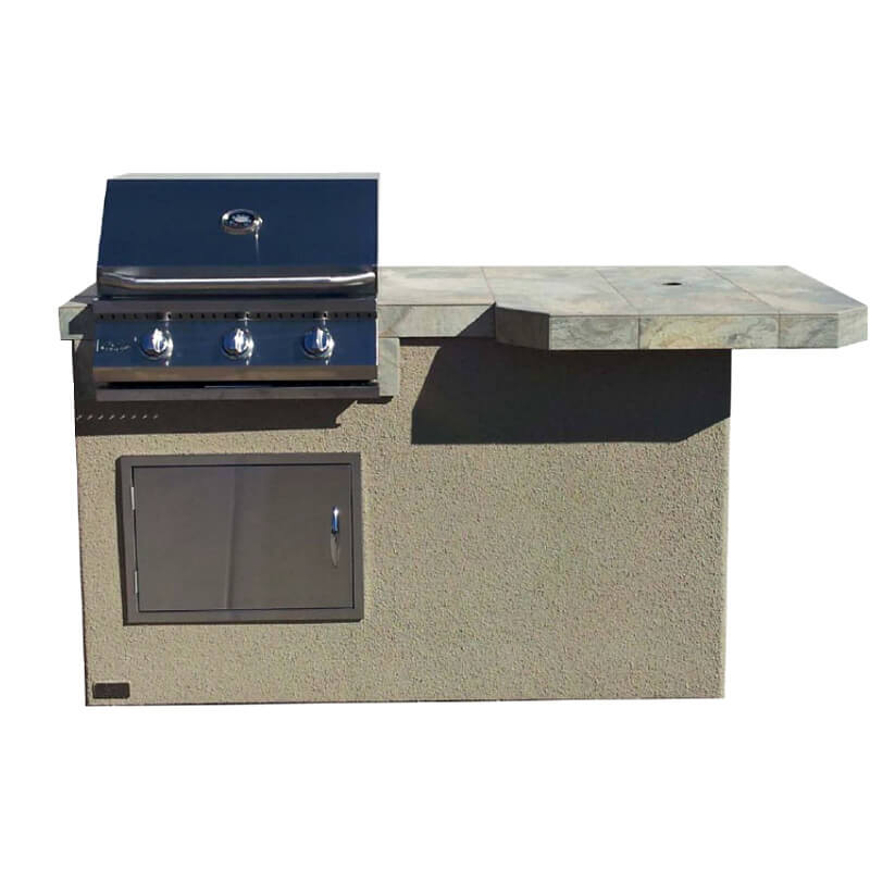 The Mini Maui 6 Ft Grill Island with 26" Grill & Square Bar