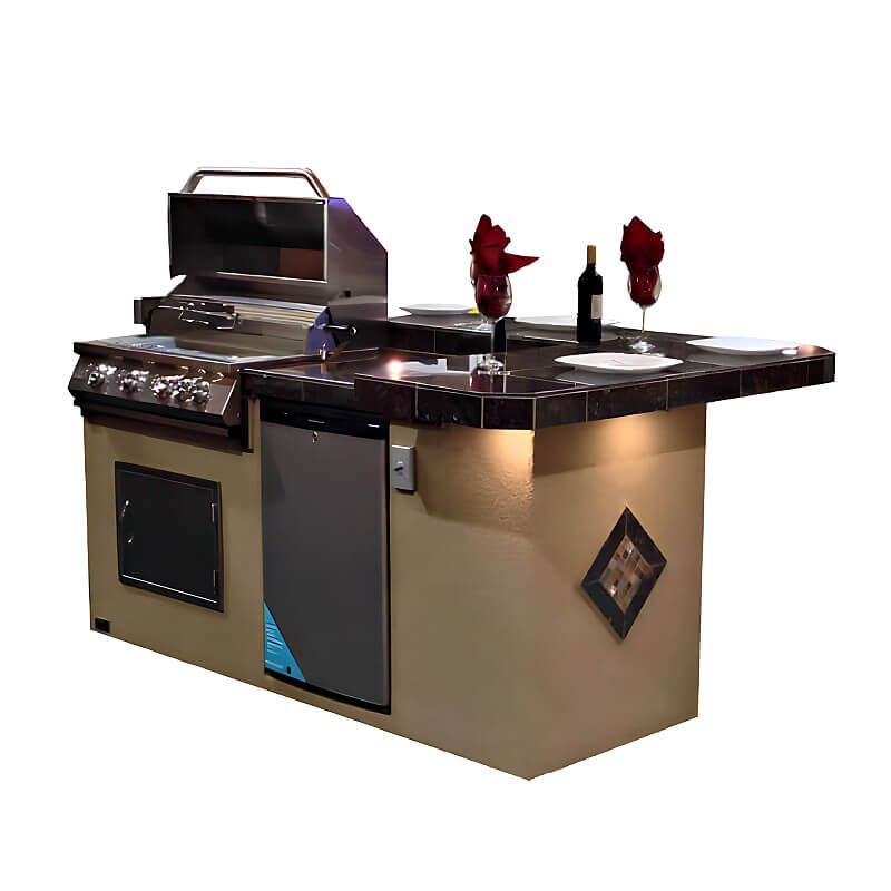The St. John 7.5 Ft Grill Island with 32" Grill & Raised Bar