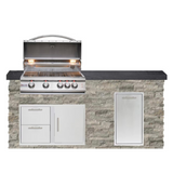 The Legacy Classic 6 Ft Island with 32" Blaze LTE Grill, Drawer Combo, Trash Bin & Granite Countertop