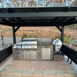 Kamado Stand in Natural Stone with Granite Countertop