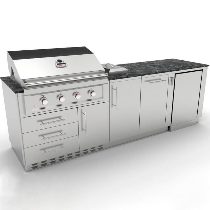 The Sterling Point Grill Island 9 Ft with 36" Grill, Side Burner, Refrigerator & Sink