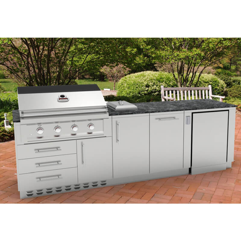 The Sterling Point Grill Island 9 Ft with 36" Grill, Side Burner, Refrigerator & Sink